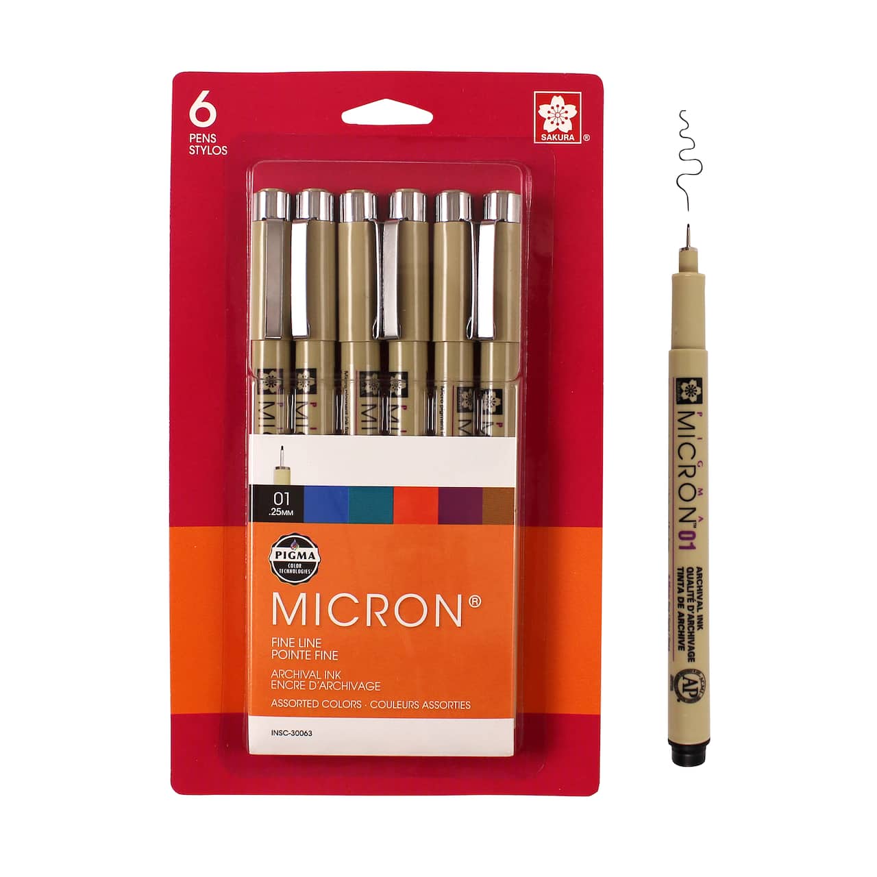 Pigma&#xAE; Micron&#x2122; 01 Fine Line 6 Color Pen Set